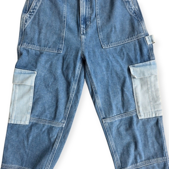 Pacsun Colorblock Boyfriend Cargo Carpenter Pants, Size 27 - Picture 5 of 10